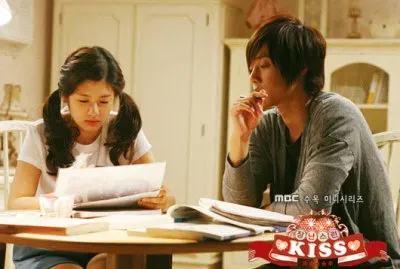 playful kiss