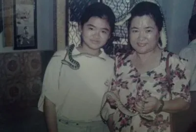 Snake temple Penang during my teenage years with m