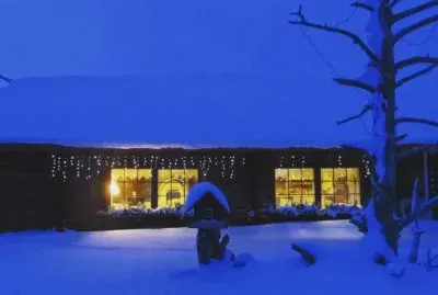 Nevadas en la noche en Finlandia