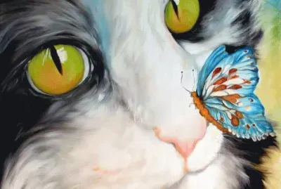Cat with Butterfly