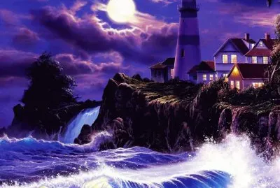 Moonlit Light House