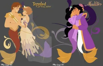 פאזל של Flynn Rapunzel Jasmine Aladdin