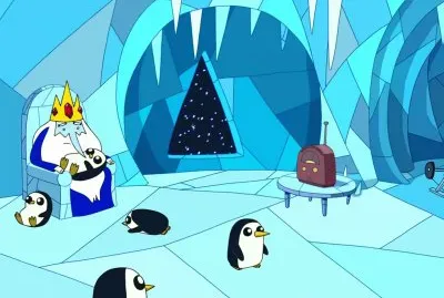 Rey Helado con sus pinguinos