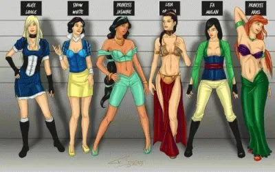 Alice SnowWhite Jasmine Leia Mulan Ariel
