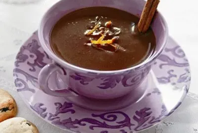 Hot Chocolate with Cinnamon Sticks