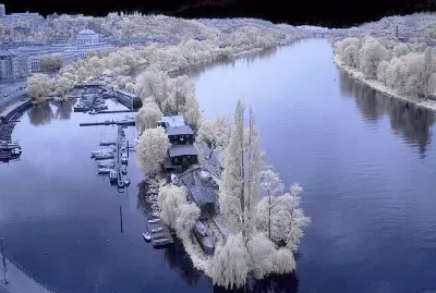 river and snow