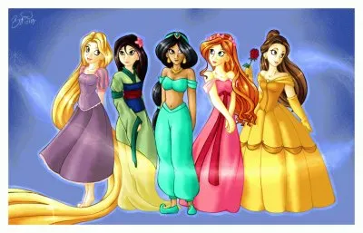Rapunzel Mulan Jasmine Giselle Belle