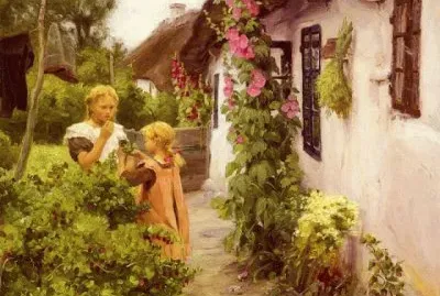 פאזל של H.A.Brendekilde, The Cottage Garden