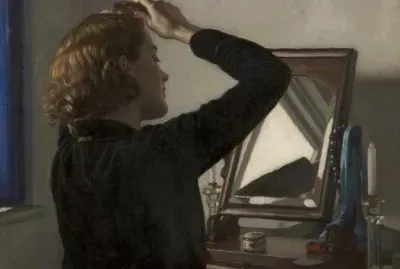 Harold Knight- Girl Combing Her Hair