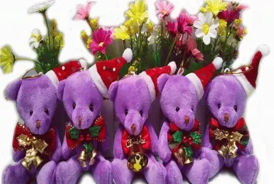 Cute Purple Christmas Bears
