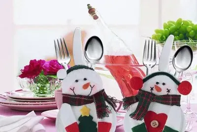 Christmas Snowman Silverware Holders