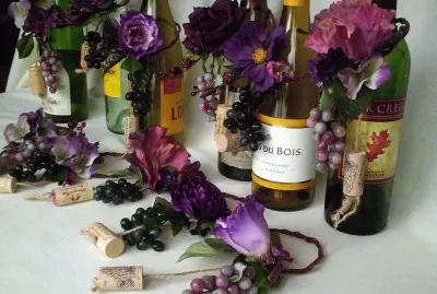 Elegant Decor of Grapes and Flowers