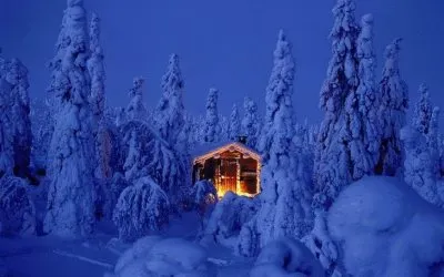 CabaÃ±a entre Ãrboles Nevados - Finlandia