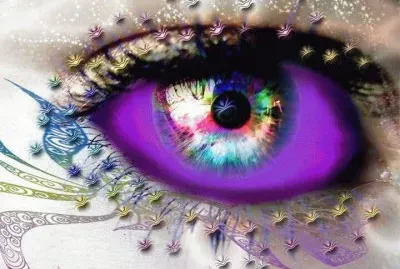 Rainbow Purple Eye Looking at You! jigsaw puzzle