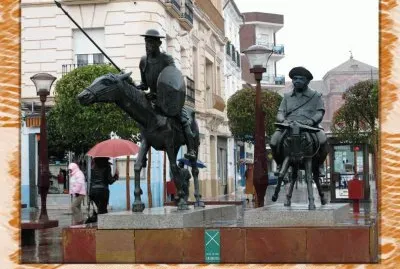 פאזל של ALCAZAR DE S. JUAN (C. REAL) â€“ D. QUIJOTE Y SANCHO