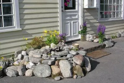 Flowers decorating entrance, Balestrand, Norway