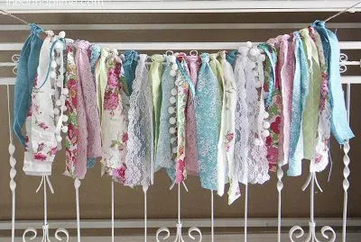 Party Banner Made of Fabric Strips