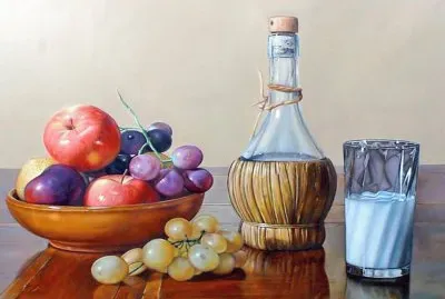 פאזל של bodegon leche y frutas