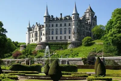 פאזל של castle_scotland_park_garden_fountain_