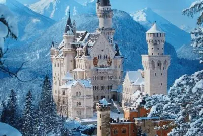 פאזל של castle_snow_mountains_winter_pretty_