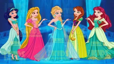 פאזל של Jasmine Rapunzel Elsa Anna Ariel