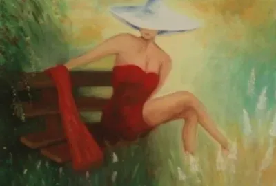 פאזל של femme sur un banc