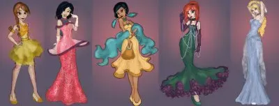 פאזל של Belle Mulan Pocahontas Ariel Cinderella