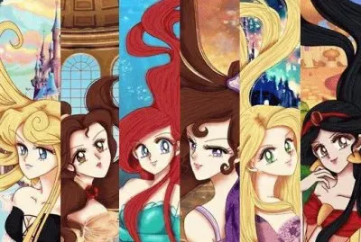 Aurora Belle Ariel Megara Rapunzel Jasmine
