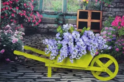 פאזל של Wheel Barrow Farm Cart Planter