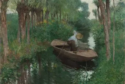 barcaiolo di fiume quadro