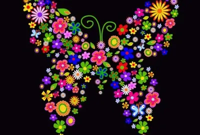 Arte Digt,Floral,Mariposa