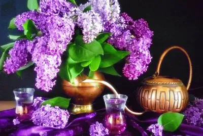 Beautiful Lilac Still Life-Art