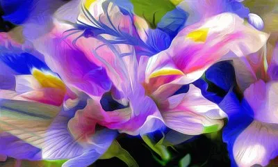 Purple Petals Flower Painting-Abstract Art jigsaw puzzle