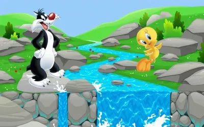 Silvester y Piolin en el rÃ­o