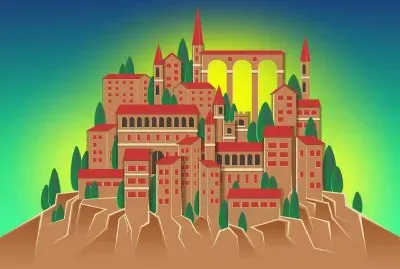 Aldea de  MontaÃ±a-  Paisaje.