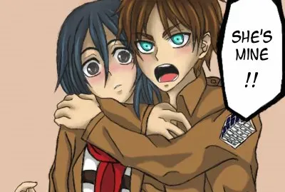 attack on titan eren-mikasa