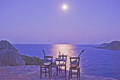 Ouzo and Bouzouki Under Full Moon-Greece