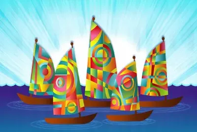 Botes de Vela-Colorido