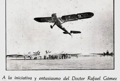 el primer aeroplano en el municipio