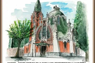 MADRID- BONITA PINTURA CAPILLA CEMENTERIO ALMUDENA