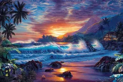 bord de mer crepuscule