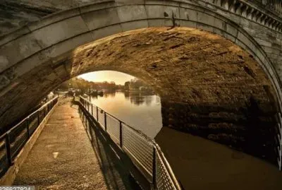Sidewalk Under the Bridge jigsaw puzzle