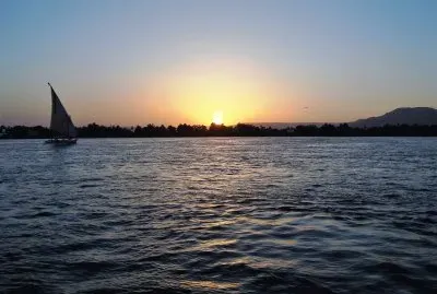 Atardecer en El Nilo, Egipto.