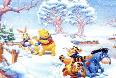 פאזל של 28 WinniePooh en la nieve