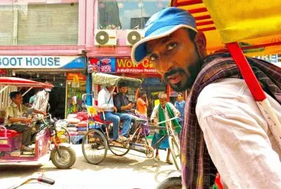 Rickshaws in Delhi market