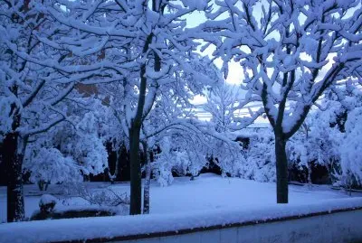 Casona paisaje nevado