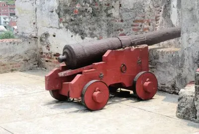 Antiguo caÃ±Ã³n en Castillo de San Felipe de Barajas, Cartagena.