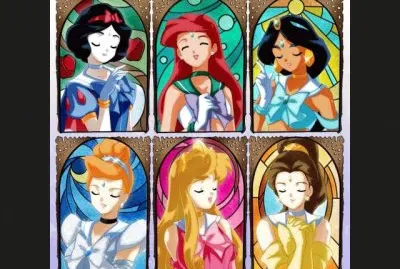 collage princesas vitrales