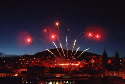 Fuegos artificiales en Zacatecas.