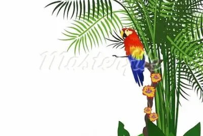 פאזל של Parrot in the rainforest